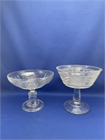 Pair of Pressed Glass Compotes