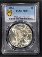 1925-S $1 Peace Dollar PCGS MS64+ HUGE JUMP $$$