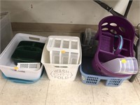 Lot of Plastic Storage Baskets / Totes