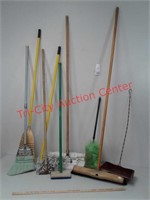 Brooms, dust mops, metal dustpan