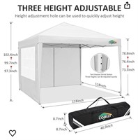 COBIZI 10x10 Pop Up Canopy Tent with 4 Rem