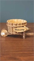 Vintage Wood welcome planter 5" by 10"