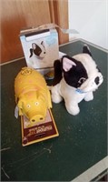 SQUEAKY DOG TOY PIG & BATTERY OPERATED DOG NIB