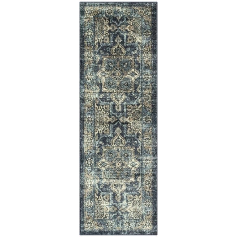 R906  Mainstays Vintage Blue Persian Runner Rug, 2