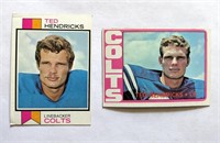 2 Ted Hendricks Topps Cards 1972 & 1973