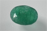 Certified 6.55 Cts Natural Oval Emerald