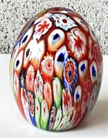 Vtg. Glass Egg Paperweight