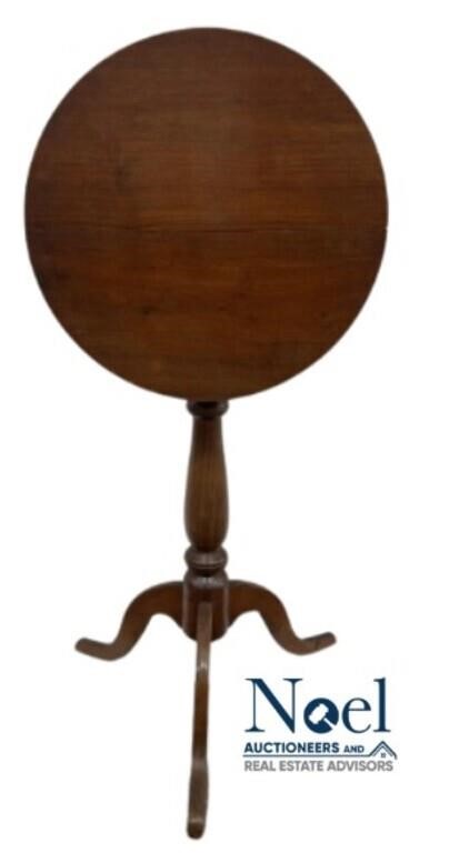 Antique Round Mahogany Tilt Top Tripod Table w/