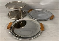 Lazy Susan & (2) Kromex Trays