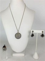 Sterling Chain, Pendant, Ring & Earrings