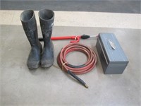 Rubber boots & tool box