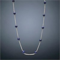 18" Lapis Sterling Silver Necklace