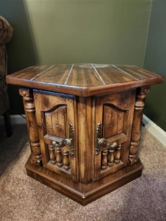 Vintage Hexagon Shape Side Table