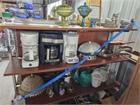 All contents in blue tape (coffee makers, pans,etc