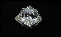 sterling cz diamond ring by v. wieck - size 6.25