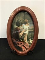 Vintage Oval Picture of Mother & Child