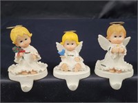VINTAGE HOLIDAY TIME ANGEL STOCKING HOLDERS