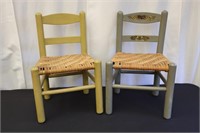 Pair of Cane-Seat Children's Chairs
