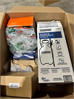Large box of new home improvement items