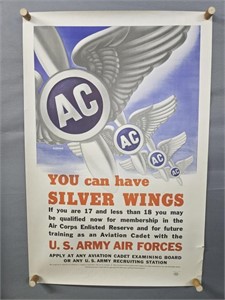 Authentic 1943 Us Army Air Force Recruiting Poster
