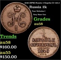 1840 (SPM) Russia 2 Kopeks C# 145.3 Grades Choice