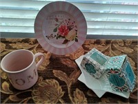Lot  of  floral plate, mug, tea & more