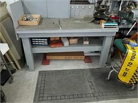 92 inch long work bench 29 in deep, standing 35