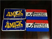 (2) Sets Of Car Dealership License Plate Covers