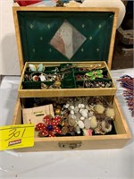 JEWELRY BOX W/ COSTUME JEWELRY OF ALL KINDS