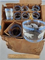 Vintage Polar Bear Drink Set - Missing 1 Glass