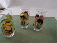 3 Flintstone Drinking Glasses