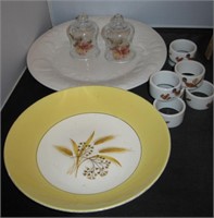 Vtg Autumn Gold Bowl, 8 Road Runner Rings, Votives