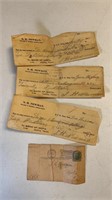 1915 & 1916 receipt and postcard