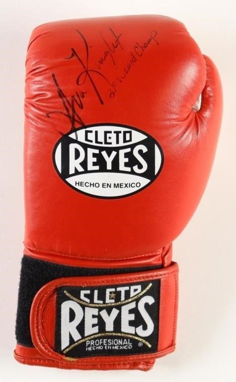 Ava Knight Signed Cleto Reyes Boxing Glove Inscrib