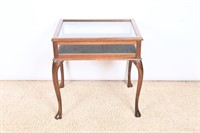 Vintage Mahogany Glass Top Display Table