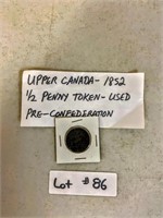 Upper Canada 1852 ½ Penny Token