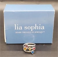 (LK) Lia Sophia Multicolor Crystal Ring  (size