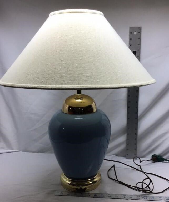D1) NICE BLUE LAMP, WORKS, 24" TALL, 3 WAY SWITCH