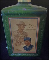 Cobalt American Legion 50th Anniv. Whiskey Bottle