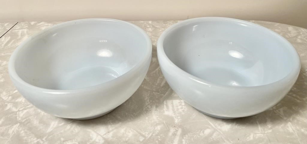 2 Fire King azurite blue chili / cereal bowls