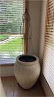Large flower pot with cage no shipping available