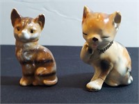 2pc Sitting Orange Tabby Cats Porcelain Japan.