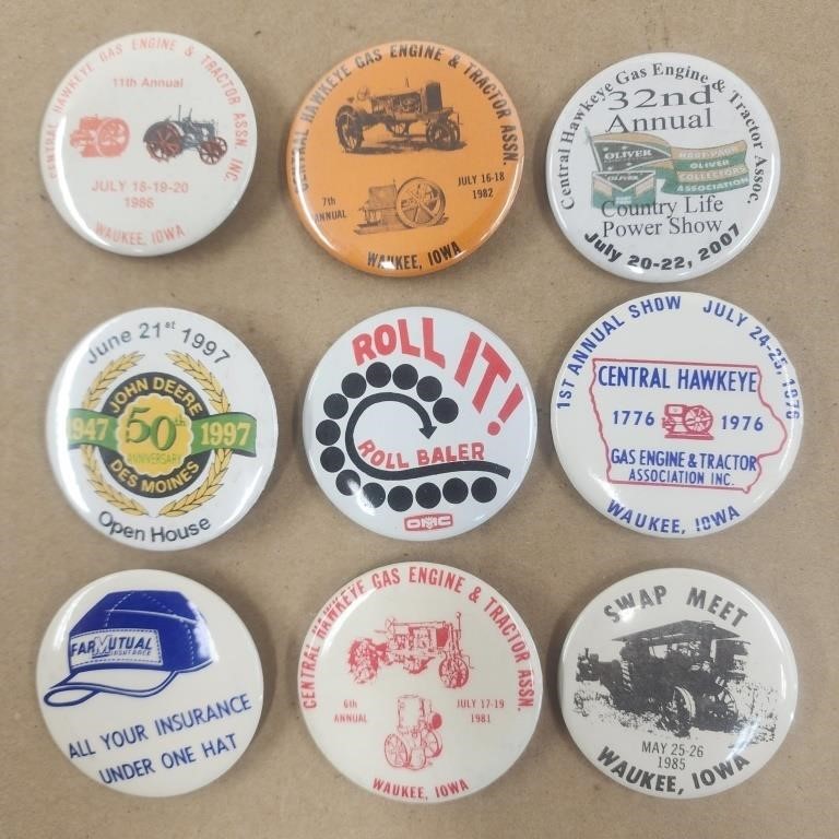 Assorted Vintage Tractor Show Pins