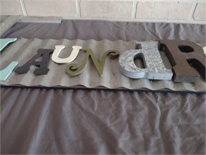 Rustic laundry corrugated sign