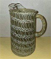 Mid-Century Spaghetti Drizzle Glass Pitcher
