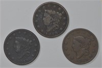 3 - 1819 matron Head Large Cents