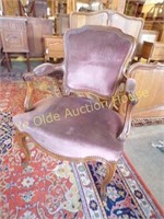 Louis XV Oak Parlor Chair With Exposed Nailhead