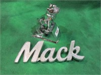 MACK TRUCK HOOD ORNAMENT W/ NAME PLATE