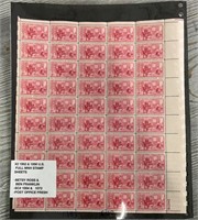 1952 & 1956 US Full MNH Stamp Sheets