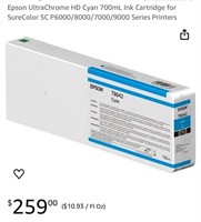 $259 Epson UltraChrome HD Cyan 700mL Ink